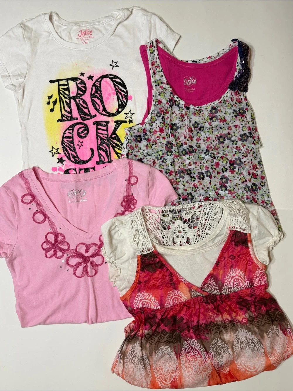 Lot of Justice Tops Girls Size 10 Spring/Summer